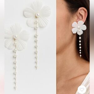NEW 🆕 Shashi Organza Floral Earrings with Swarovski Pearls